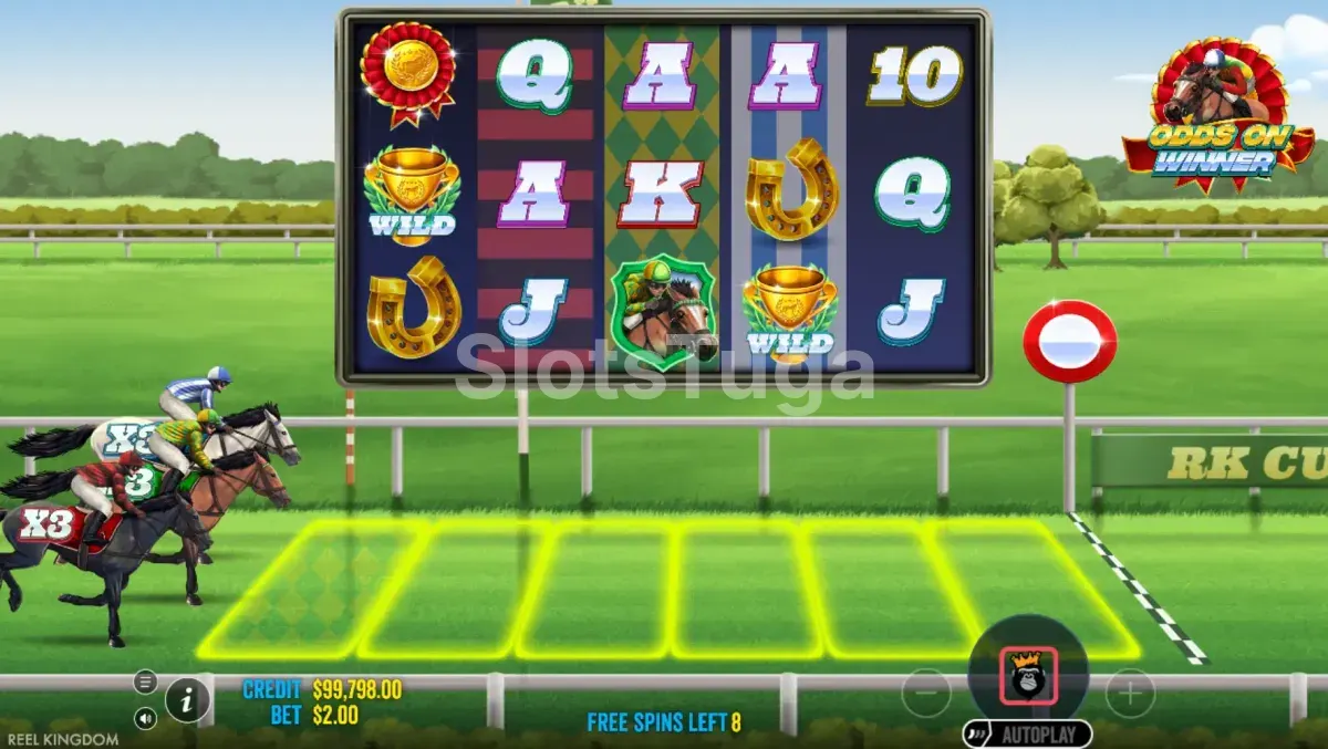 Rodada de giros grátis em andamento na slot Front Runner Odds On