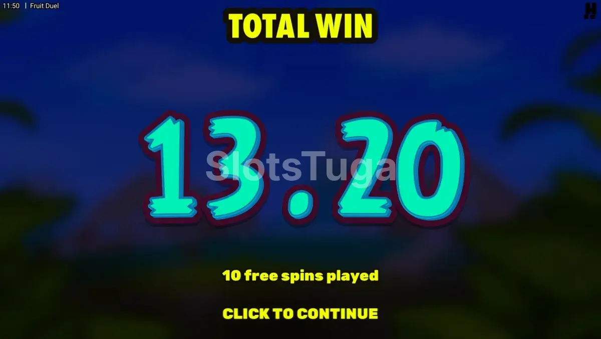 Grande vitória no slot Fruit Duel com multiplicadores combinados