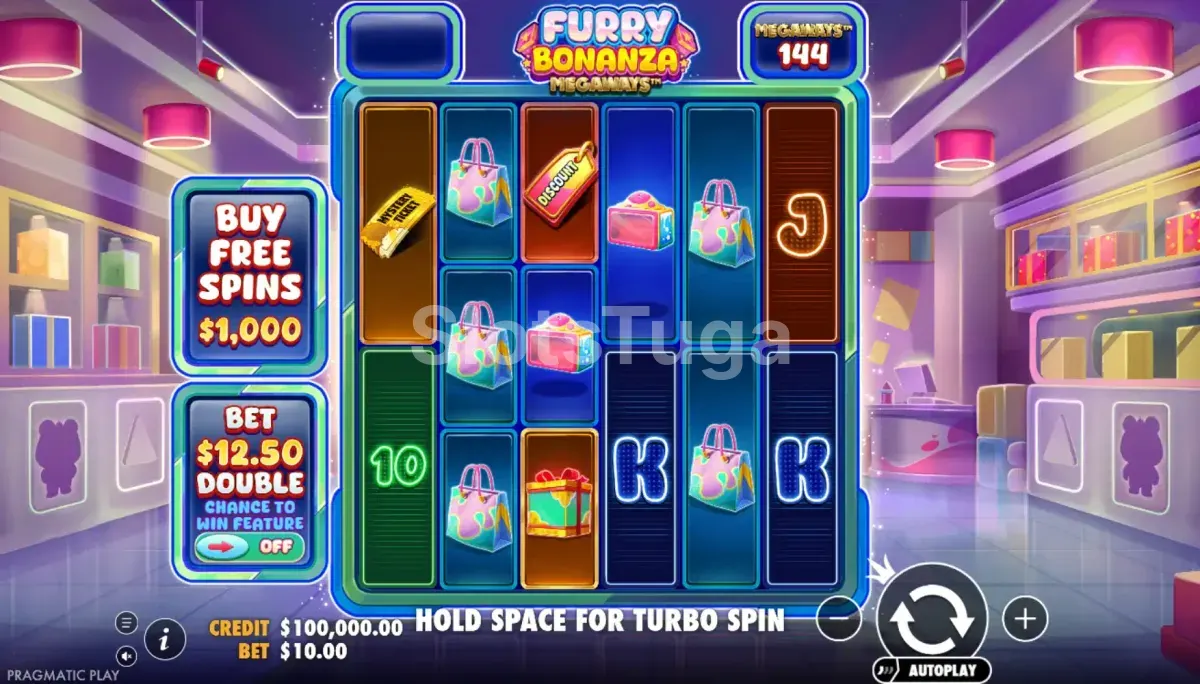 Ecrã do jogo base de Furry Bonanza Megaways