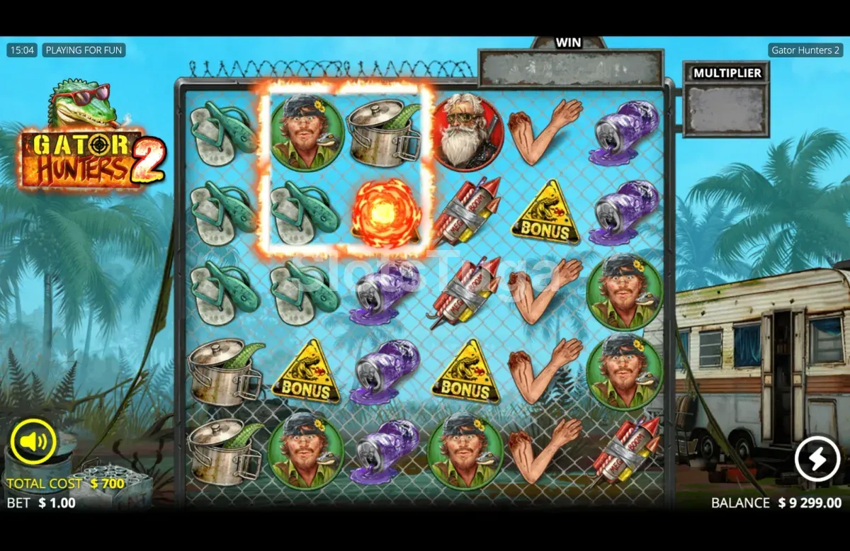 Símbolos scatter e Revolvers em Gator Hunters 2