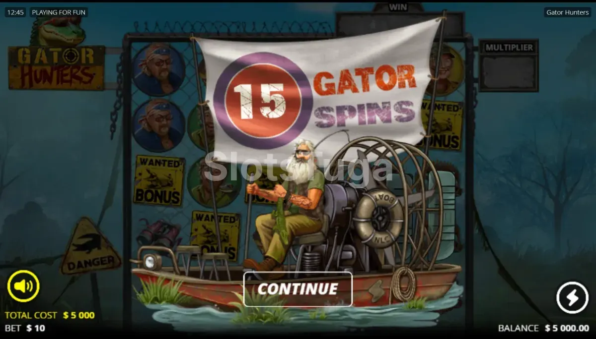 Rodadas grátis ativadas no Gator Hunters com multiplicadores crescentes