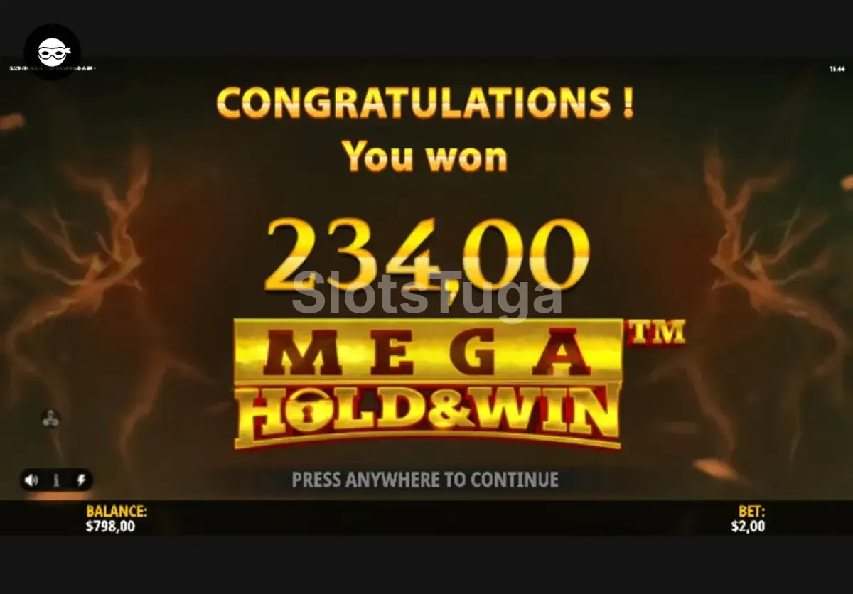 Grande vitória registrada no Gaze of Gold Mega Hold & Win durante o recurso bônus
