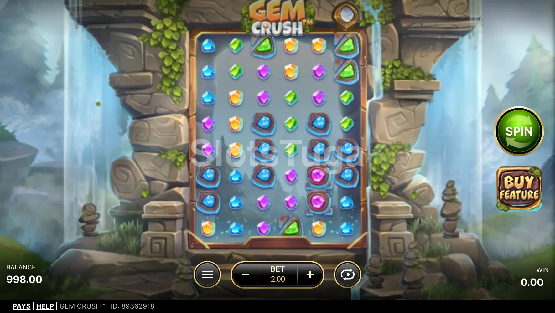 Jogo base da slot Gem Crush da NetEnt