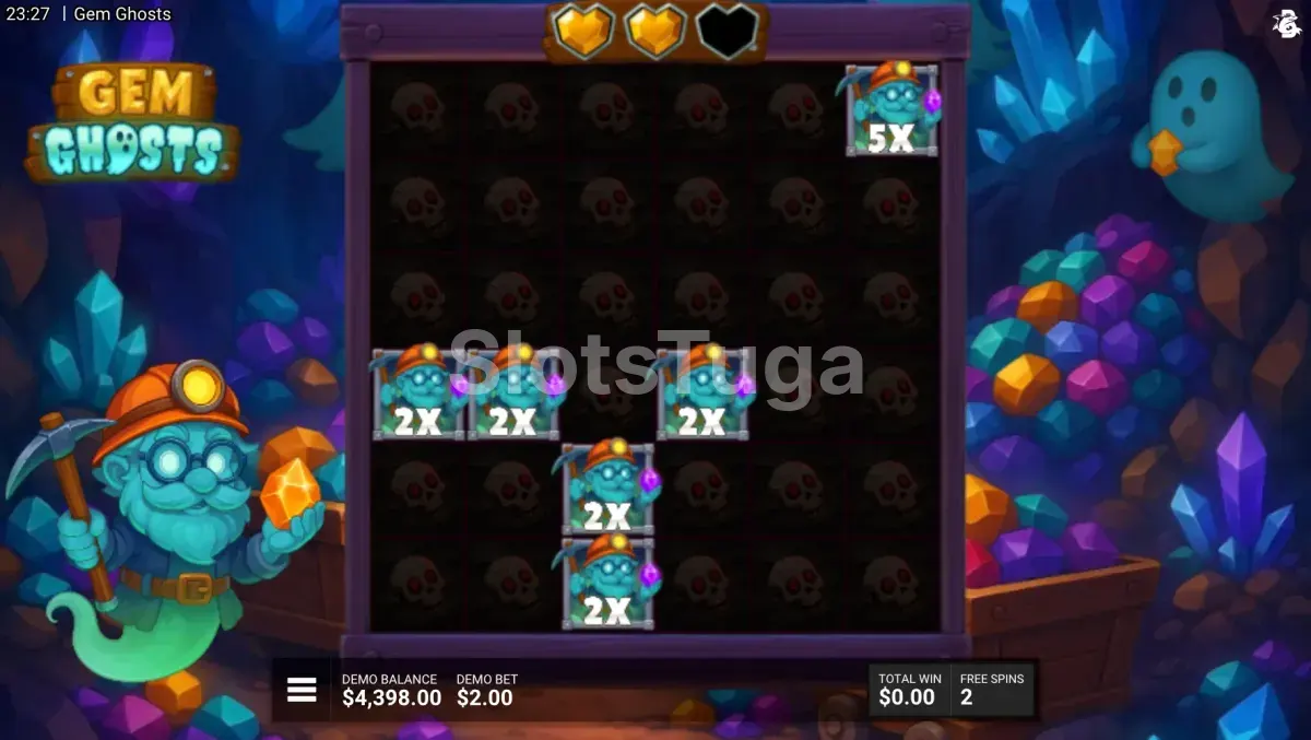 Rodadas grátis ativadas na Gem Ghosts com multiplicadores especiais