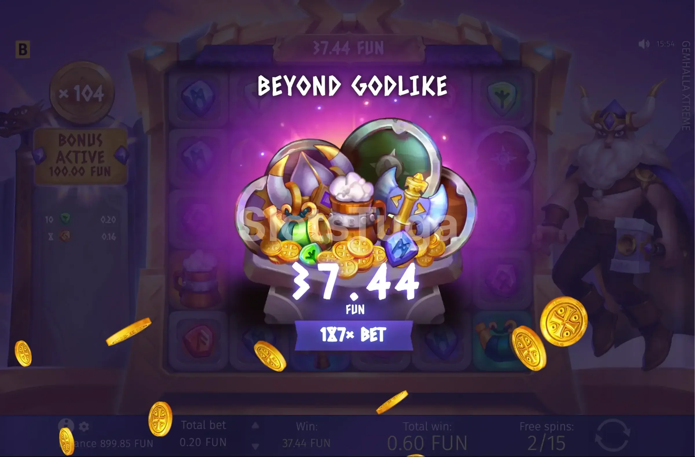 Grande vitória registrada na slot Gemhalla Xtreme com multiplicador alto