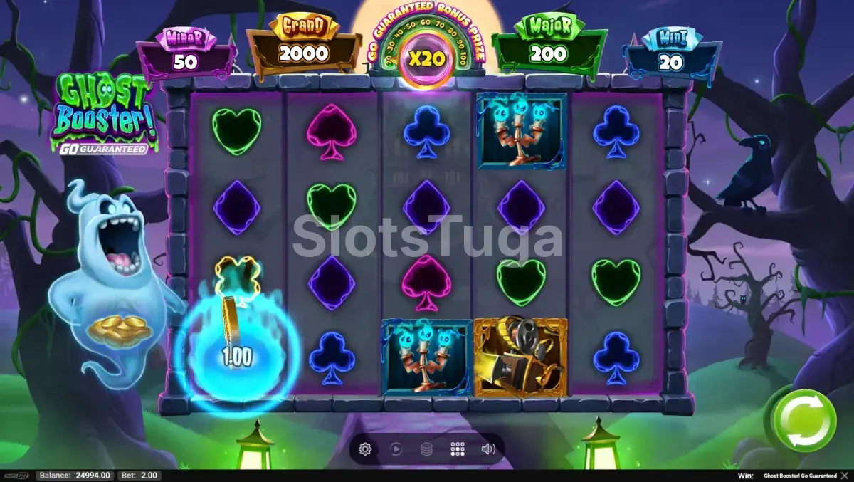 Segunda tela de base game do Ghost Booster exibindo símbolos especiais