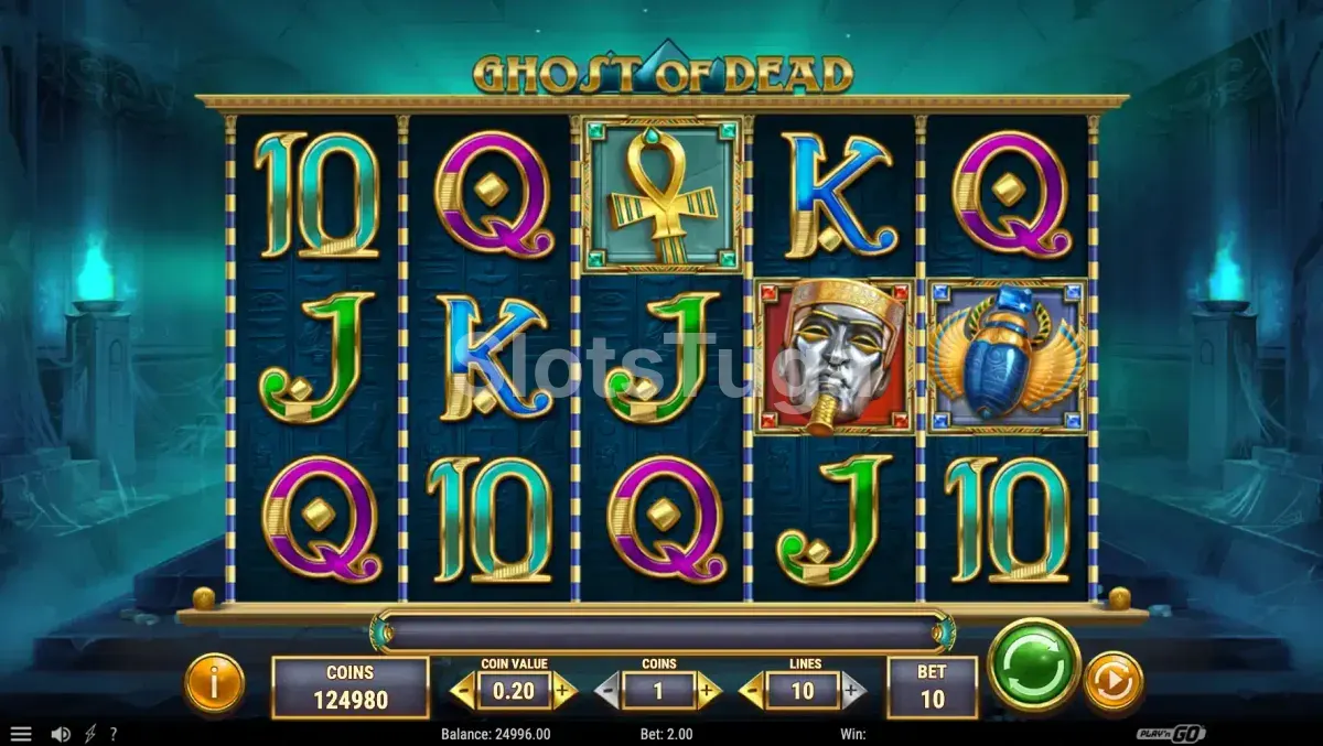 Jogo base do Ghost of Dead com símbolos egípcios iluminados