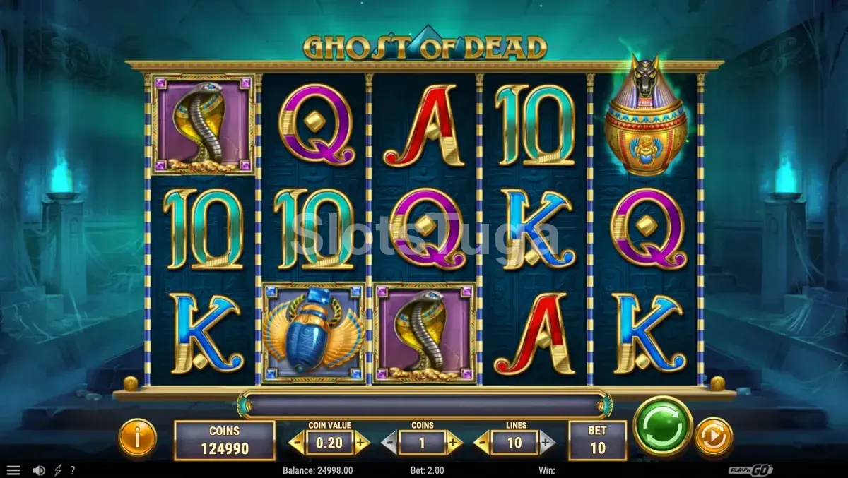 Rodada de free spins do Ghost of Dead com símbolo expandindo nos rouleaux