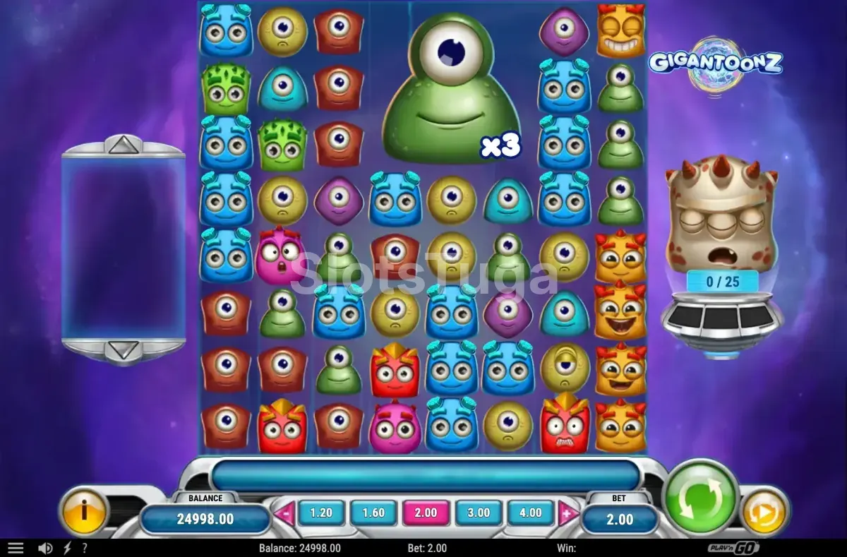 Tela principal do jogo Gigantoonz com grid 8x8