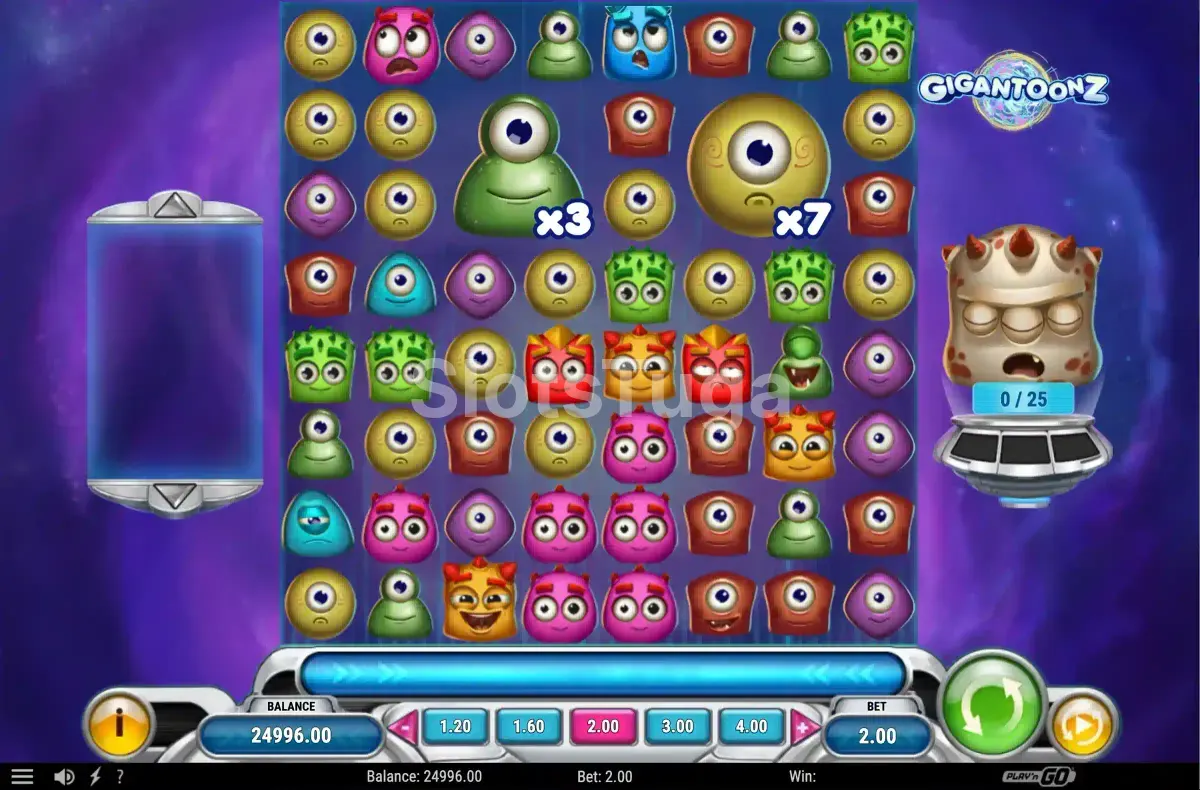 Gigantoonz em ação com símbolo gigante no grid
