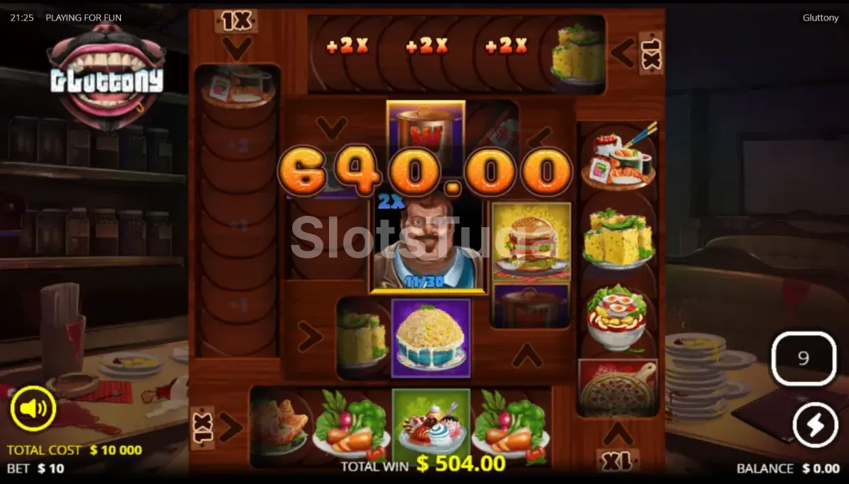 Grande ganho registrado na slot Gluttony com multiplicadores elevados