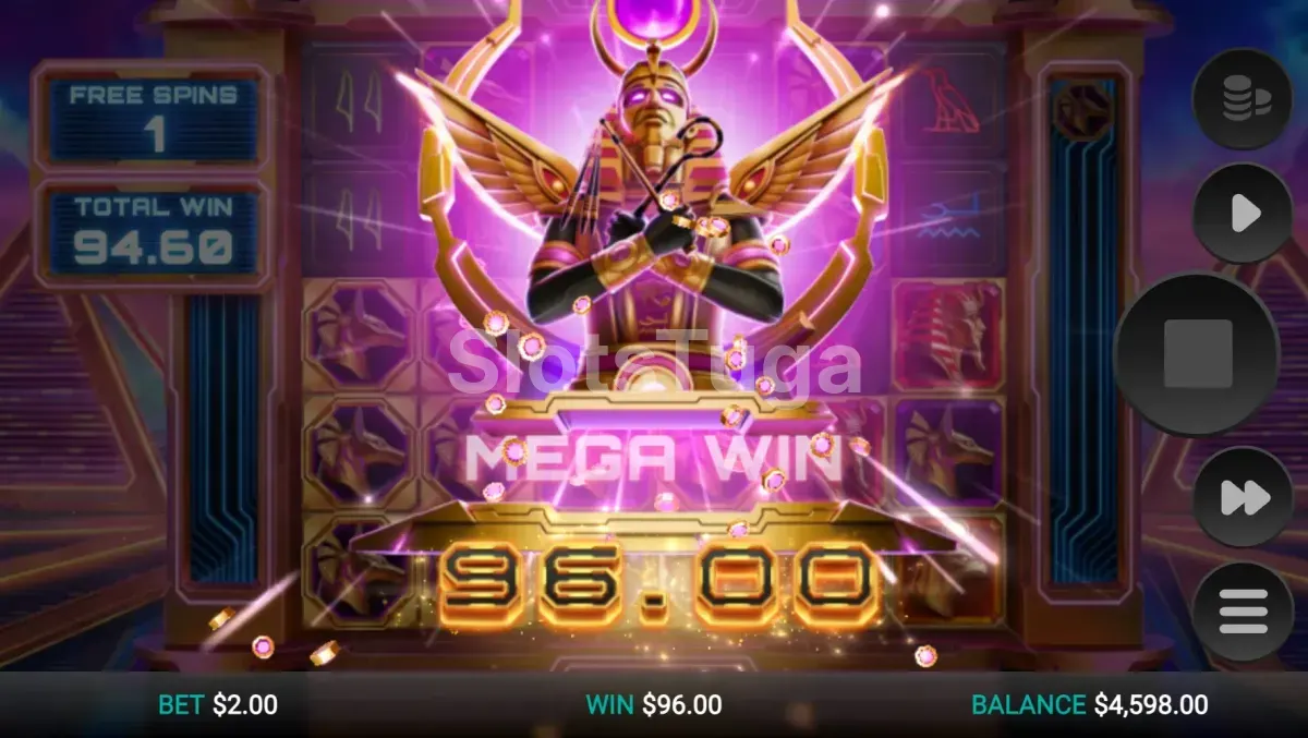 Big win conquistado na slot Glyph of Gods durante free spins