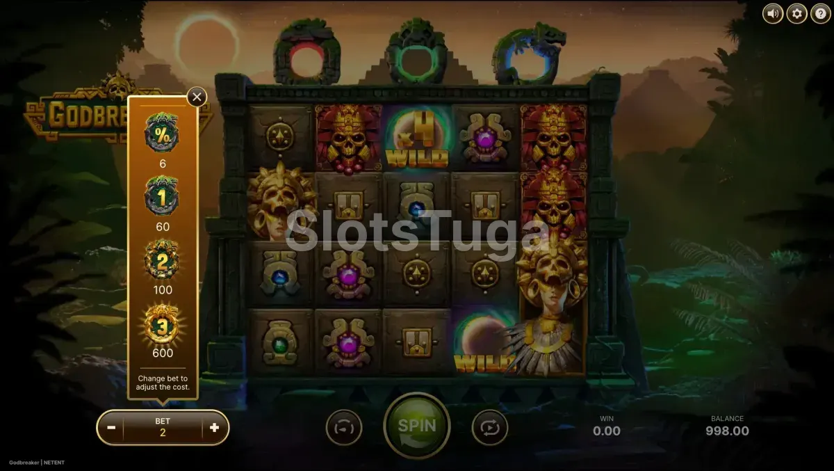 Tela de compra de bônus da Godbreaker com as opções disponíveis