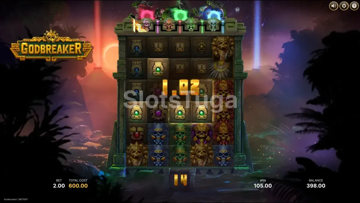 Modo de rodadas grátis da Godbreaker com multiplicadores ativos