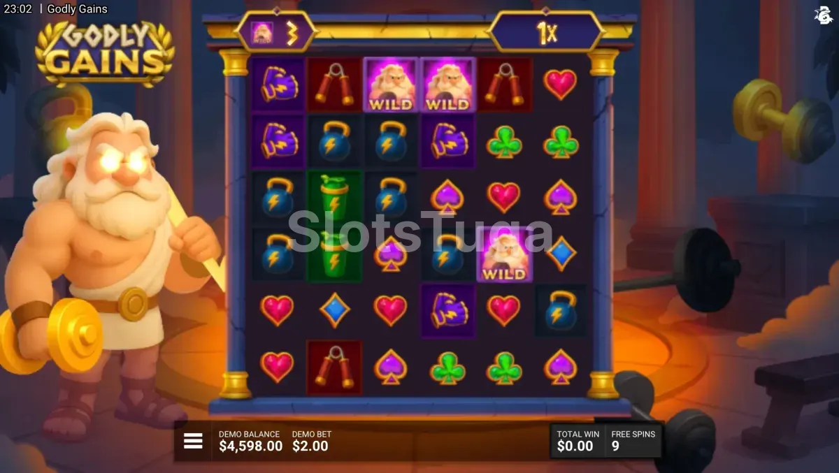 Rodadas grátis em ação na slot Godly Gains