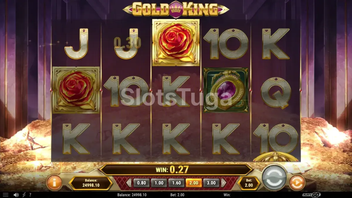 Gold King em ação com wilds empilhados e combinações vencedoras ativadas