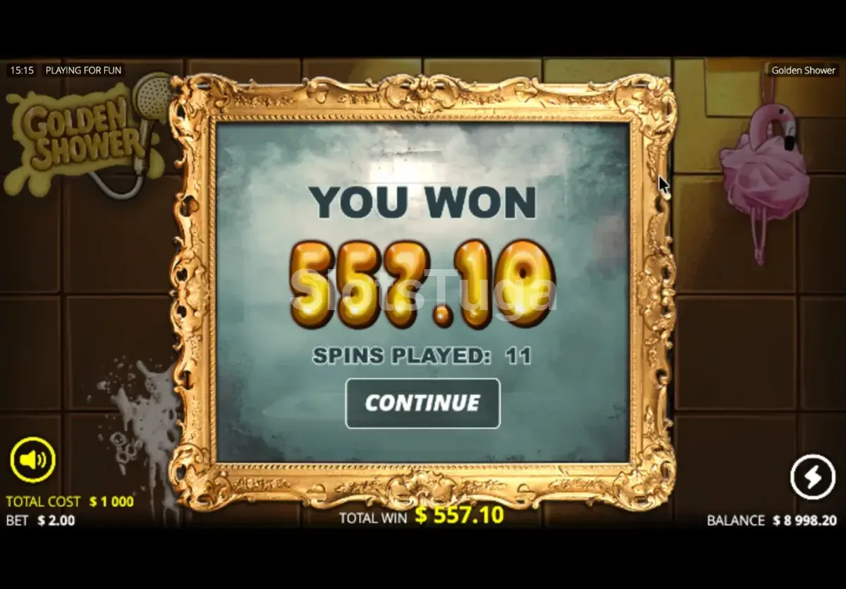Big win na Golden Shower - momento de grande vitória