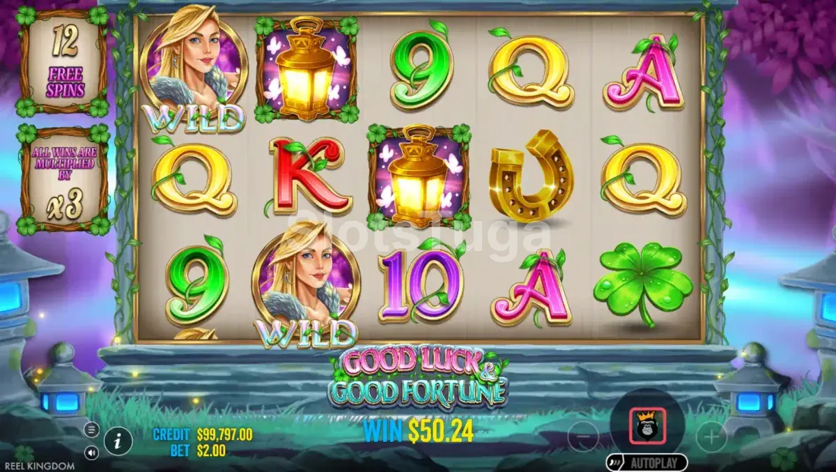 Rodadas grátis ativadas na slot Good Luck & Good Fortune