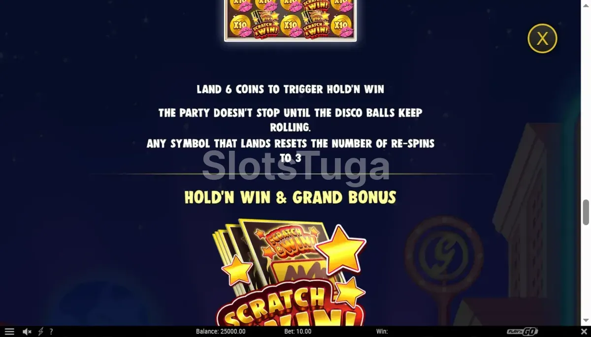 Tabela de pagamentos da slot Granny's Wild mostrando os símbolos e prêmios
