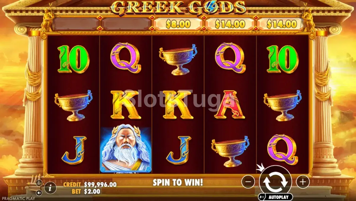 Rodadas grátis ativas na Greek Gods da Pragmatic Play