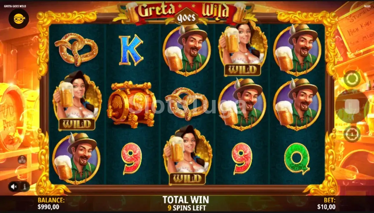 Rodada de free spins da Greta Goes Wild com wilds expandidos em ação