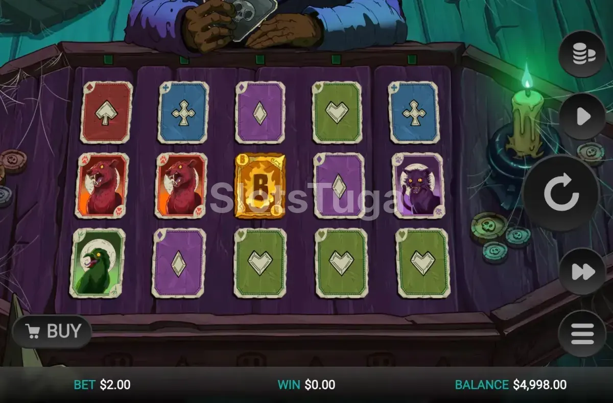 Jogo base do Grim The Splitter Dream Drop com rouleaux e símbolos sombrios