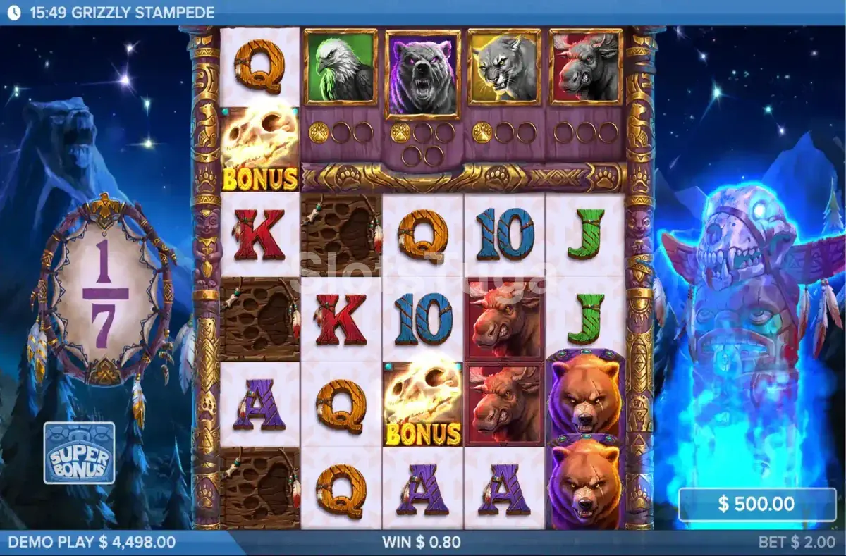 Ronda de free spins em Grizzly Stampede