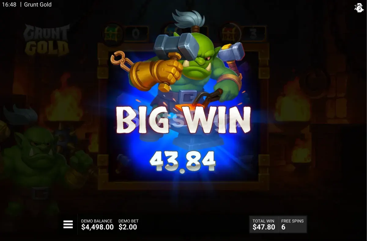 Grande vitória na slot Grunt Gold da Hacksaw Gaming