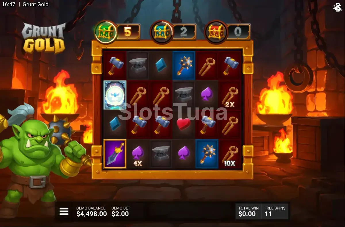 Rodadas grátis ativadas na slot Grunt Gold da Hacksaw