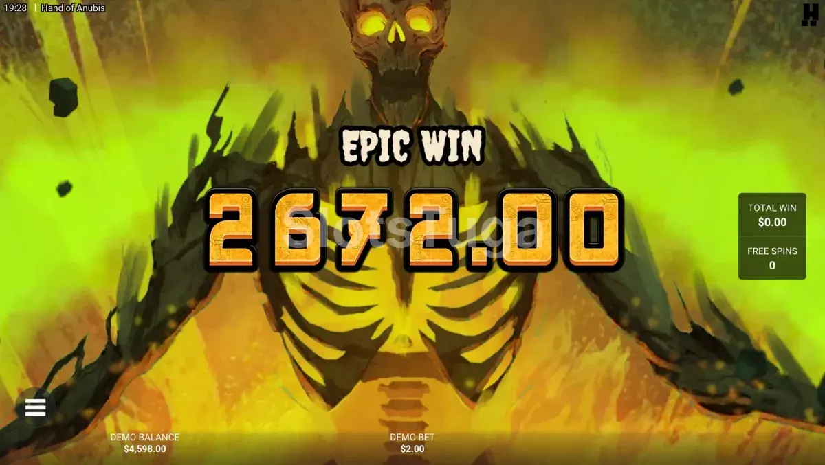 Grande vitória na slot Hand of Anubis com multiplicadores altos