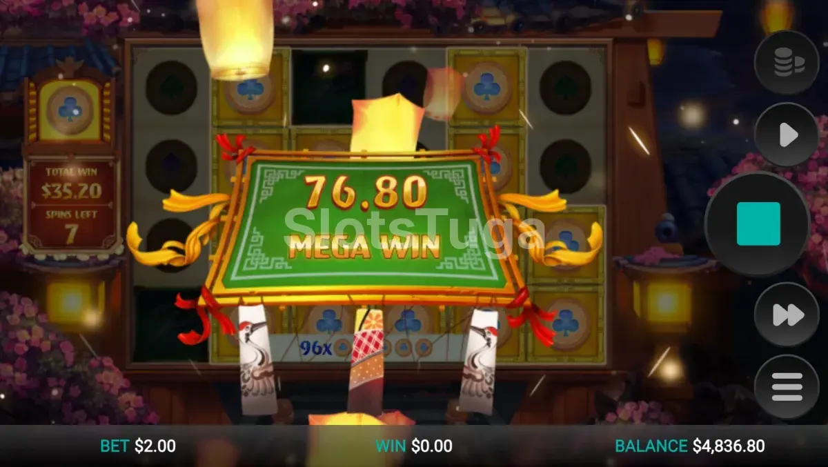 Big win na slot Hazakura Ways com símbolos expandidos nos rolos