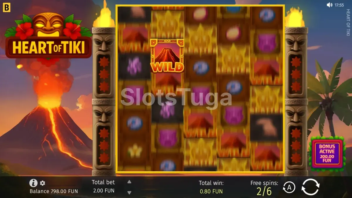 Rodadas grátis em ação na Heart of Tiki