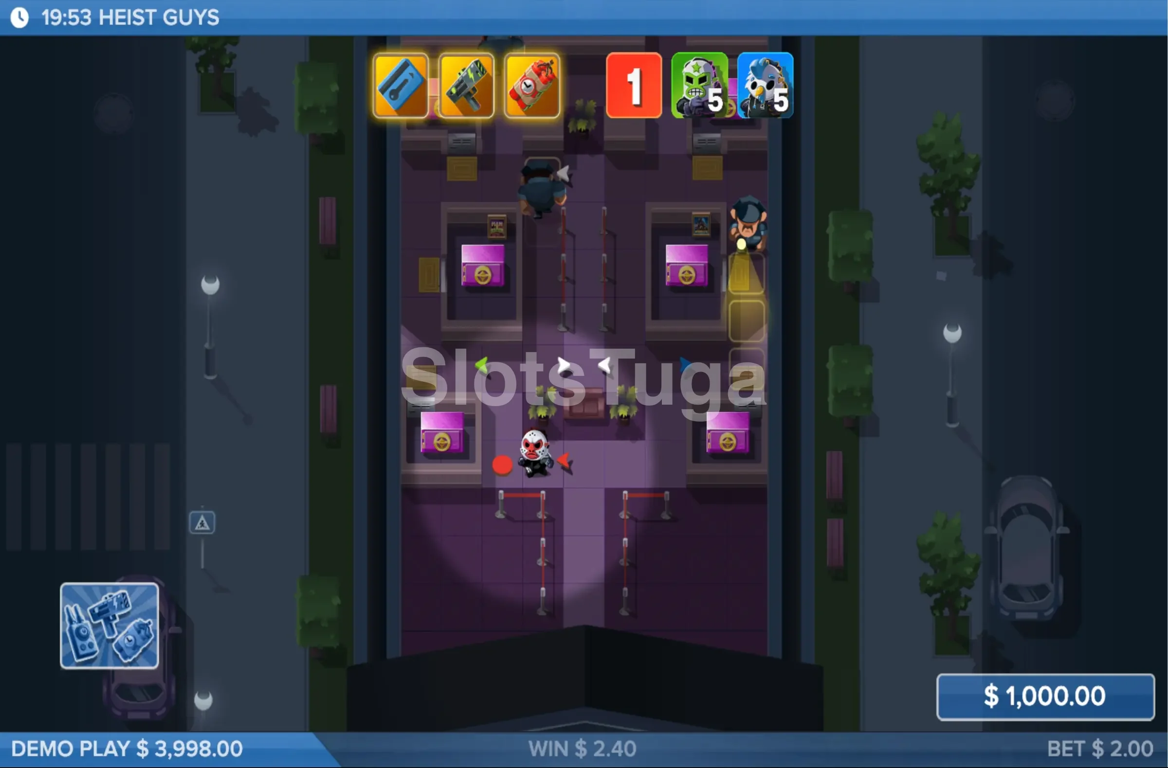 Free spins em ação na slot Heist Guys