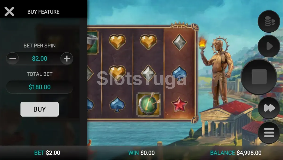 Tela de compra de bônus no Helios' Fury