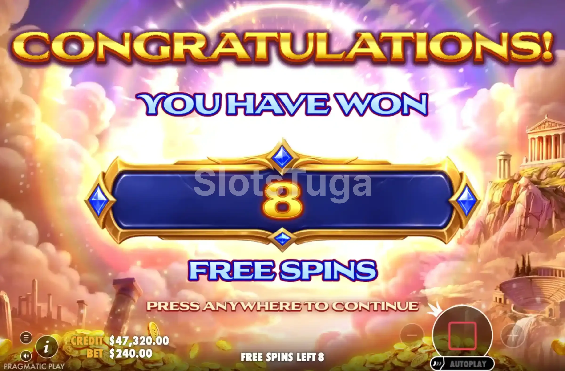 Ronda de free spins em Helios Triple Sun