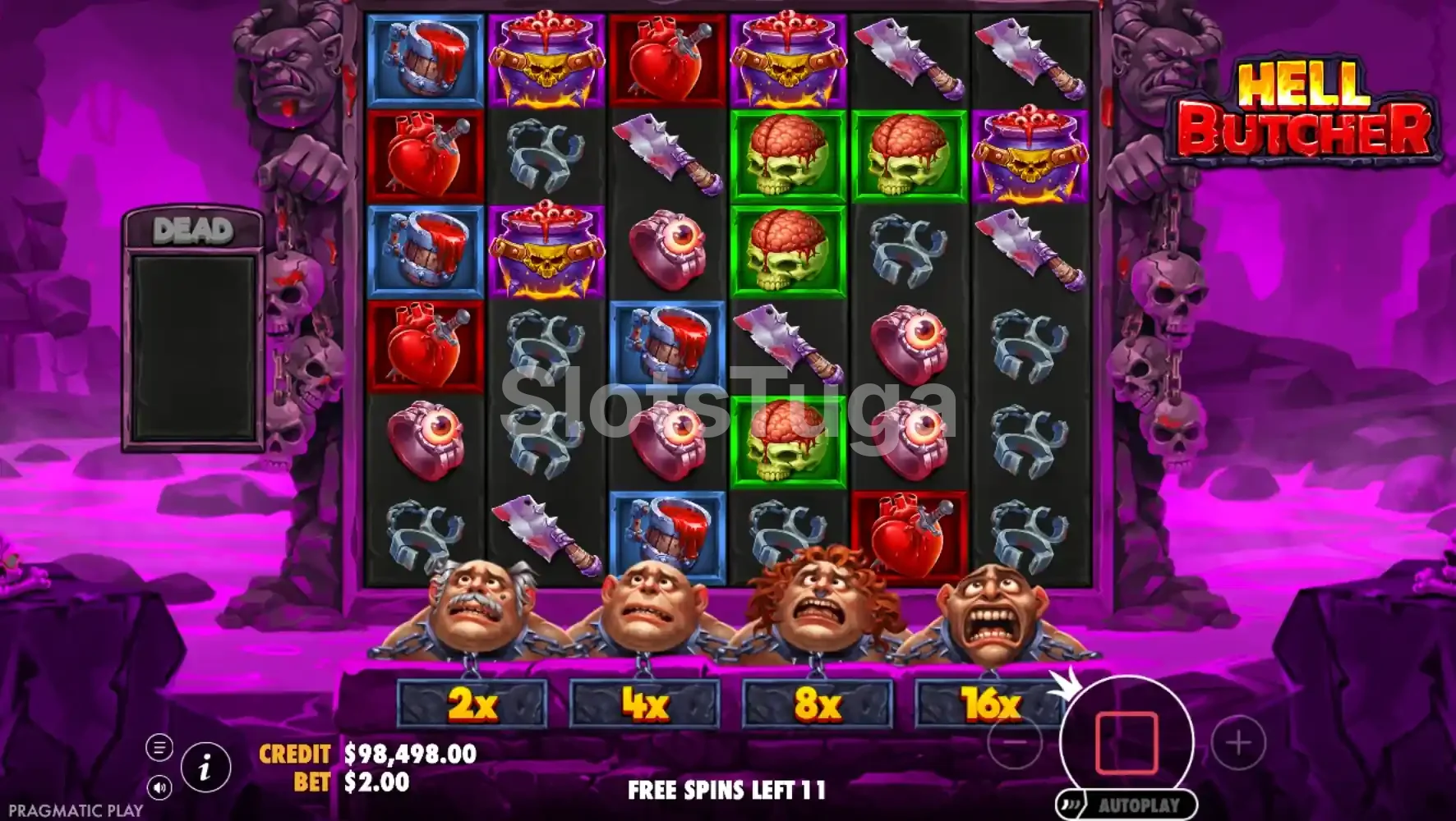 Free spins em andamento na Hell Butcher com wilds multiplicadores