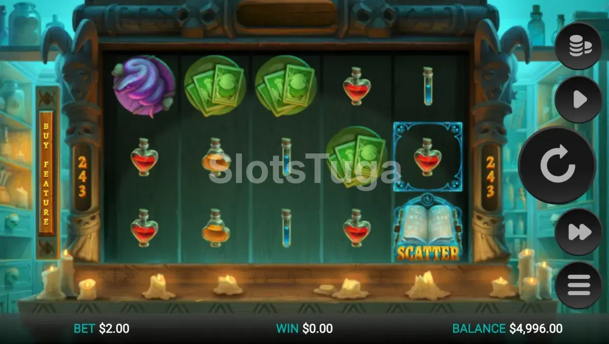 Segundo gameplay da slot Hex mostrando os símbolos em ação