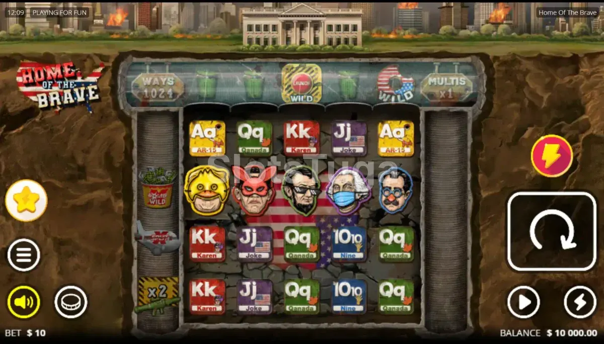 Tela inicial do Home of the Brave com o grid completo