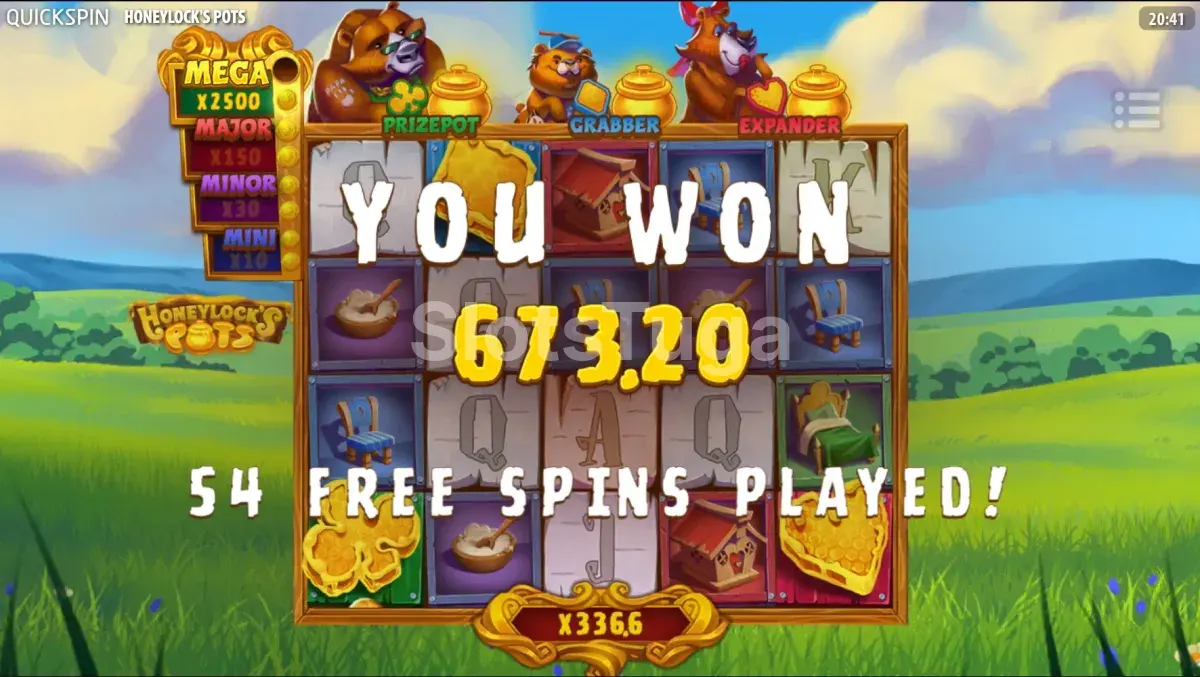 Grande vitória na slot Honeylock's Pots durante rodada especial