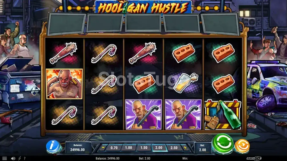 Rodada base da Hooligan Hustle com o Rumble Row ativado