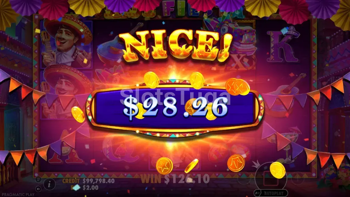 Grande vitória no Hot Fiesta com multiplicador máximo ativado