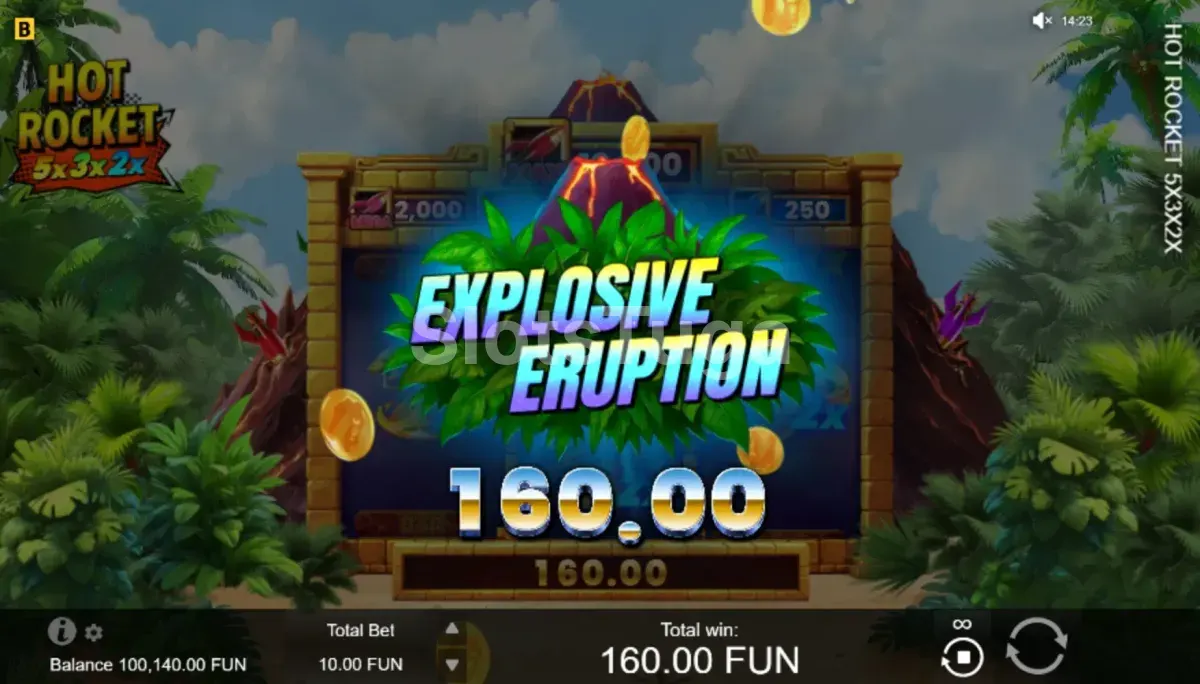 Big win na slot Hot Rocket 5x 3x 2x com multiplicadores ativos