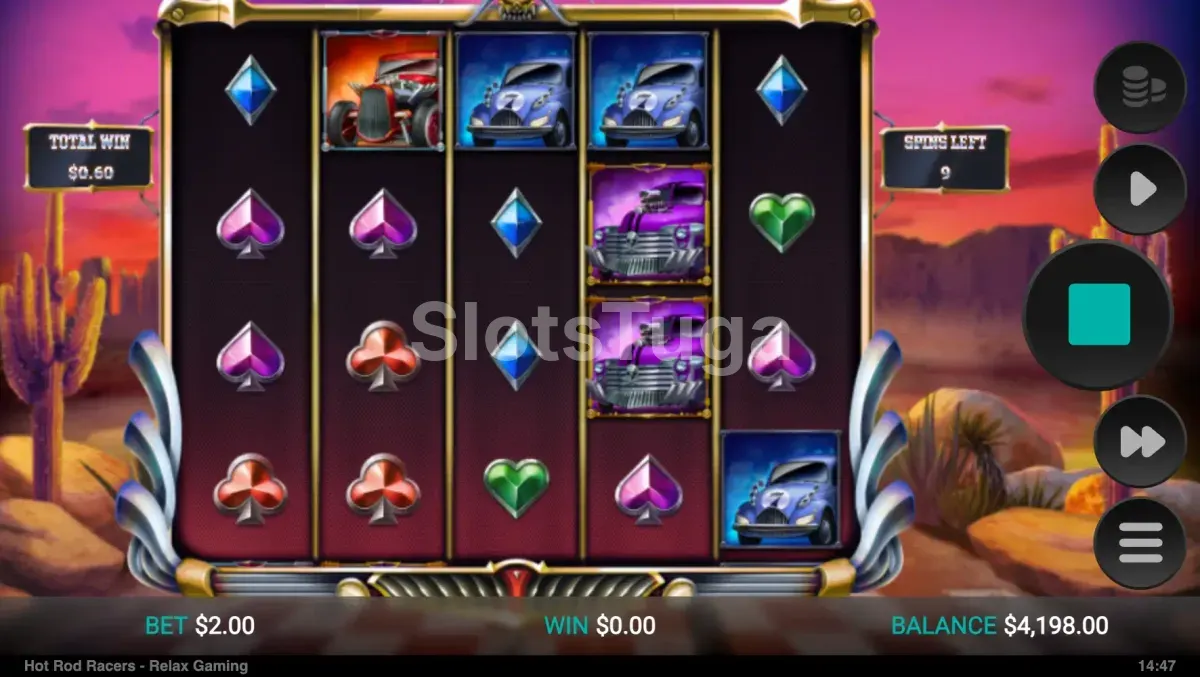 Rodadas gratuitas da slot Hot Rod Racers com Wheelspin Wilds travados nos rolos