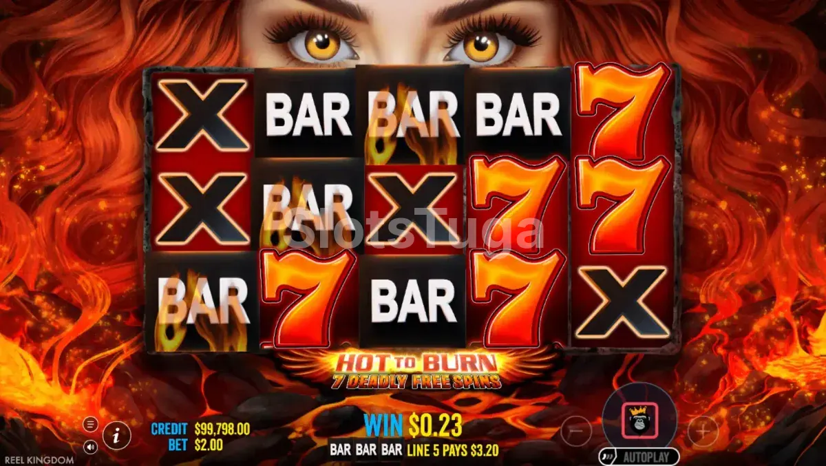 Rodada de giros grátis ativada na Hot to Burn 7 Deadly Free Spins