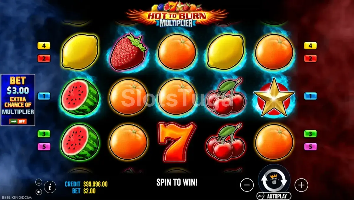 Segunda tela de gameplay da Hot to Burn Multiplier mostrando rodada em andamento