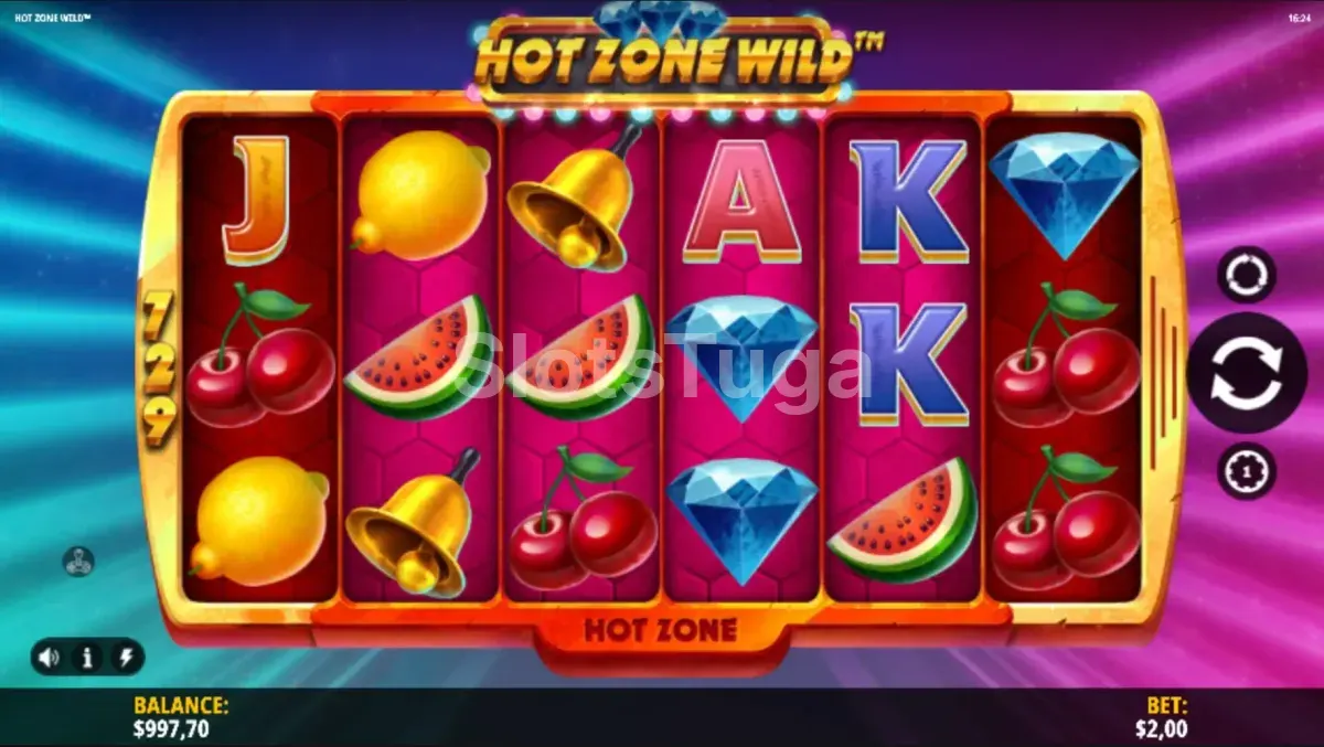 Tela principal da slot Hot Zone Wild em ação