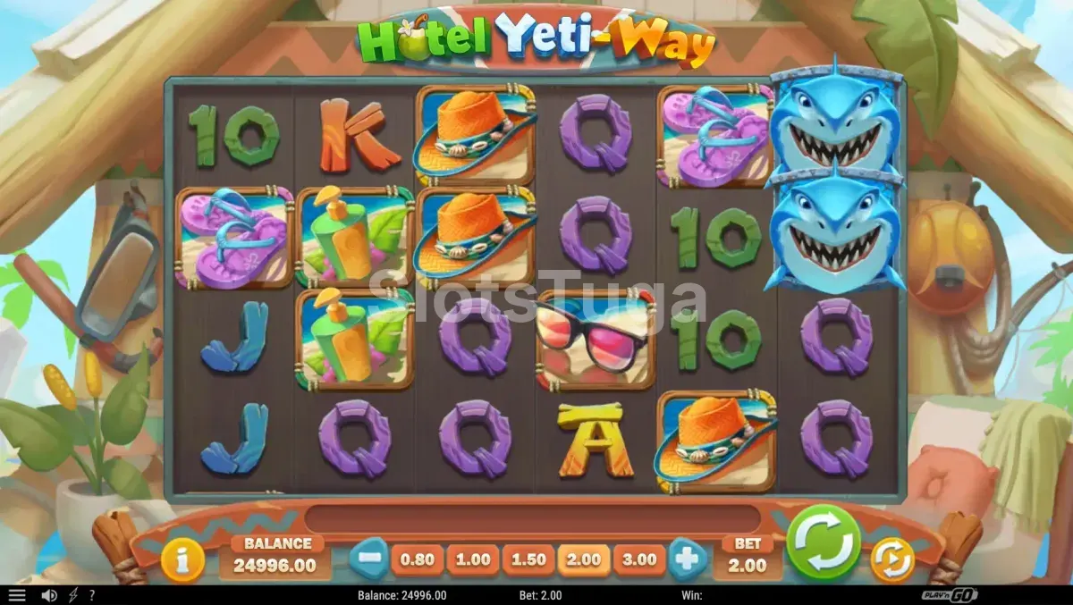 Segunda tela do jogo base da slot Hotel Yeti-Way em ação
