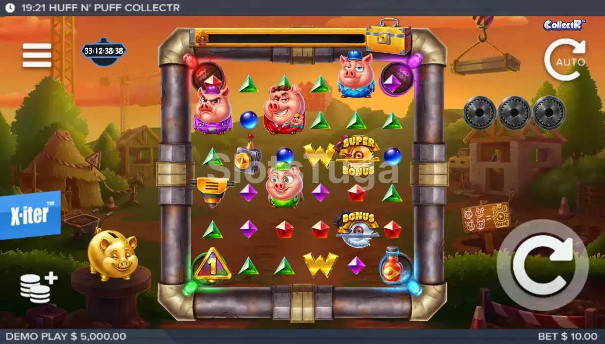 Jogo base do Huff N' Puff CollectR com os rouleaux em ação
