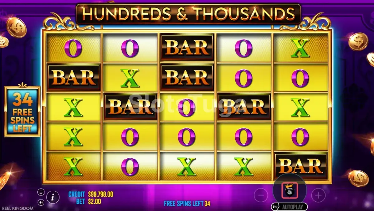 Giros grátis da slot Hundreds and Thousands em ação