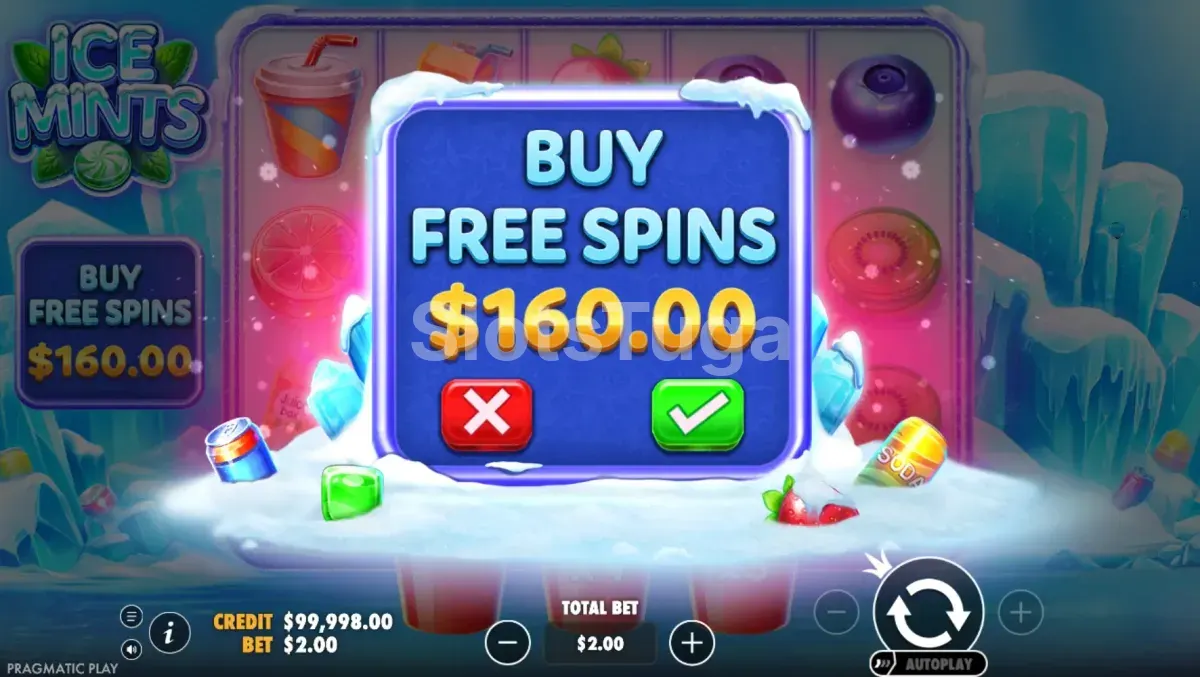 Opção de compra de bônus na slot Ice Mints